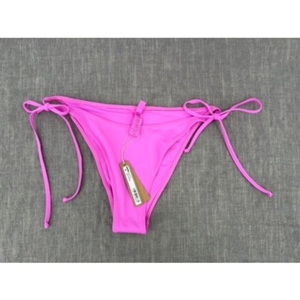 SKIMS Recycled Swim Dippy Tie Bikini Bottoms Neon Orchid Pink Size L Large NWT